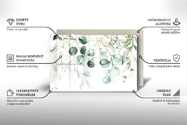 Zaščitna plošča za štedilnik Poslikane rastline