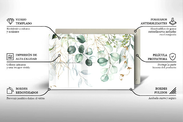Zaščitna plošča za štedilnik Poslikane rastline