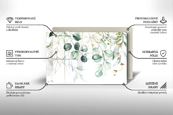 Zaščitna plošča za štedilnik Poslikane rastline