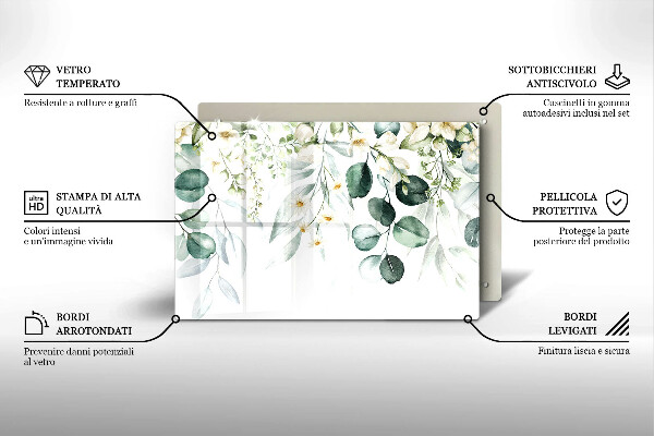 Zaščitna plošča za štedilnik Akvarelne rastline