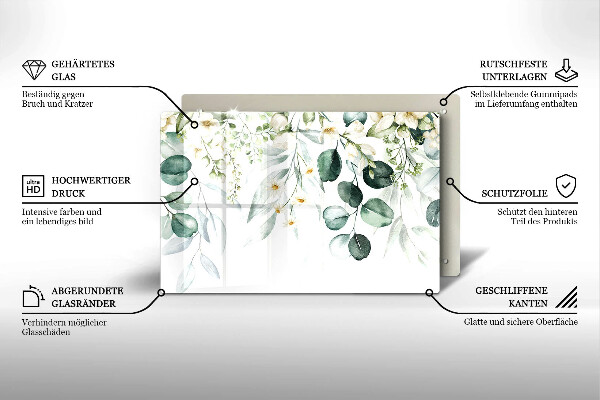 Zaščitna plošča za štedilnik Akvarelne rastline
