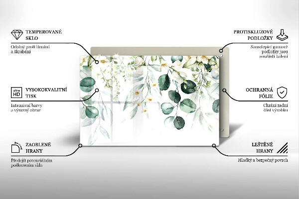 Zaščitna plošča za štedilnik Akvarelne rastline