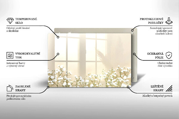 Zaščitna plošča za štedilnik Boho rože iz mavca