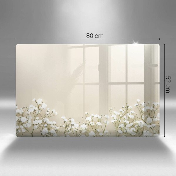 Zaščitna plošča za štedilnik Boho rože iz mavca