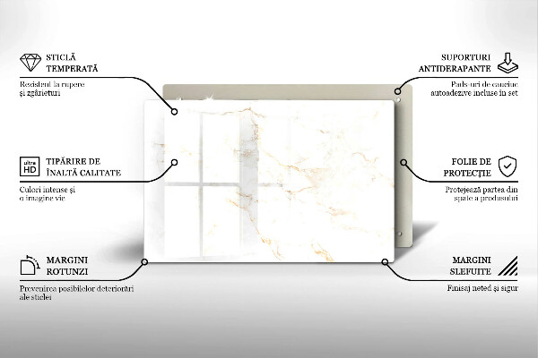 Zaščitna plošča za štedilnik Eleganten marmorni kamen