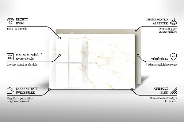 Zaščitna plošča za štedilnik Eleganten marmorni kamen