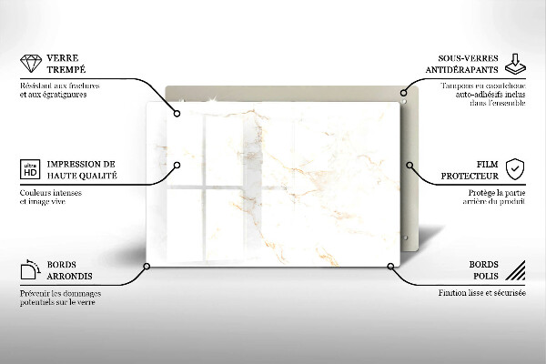 Zaščitna plošča za štedilnik Eleganten marmorni kamen