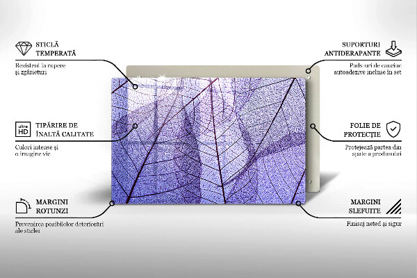 Zaščitna plošča za štedilnik Listi z žilami