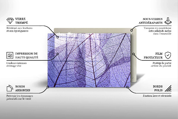 Zaščitna plošča za štedilnik Listi z žilami