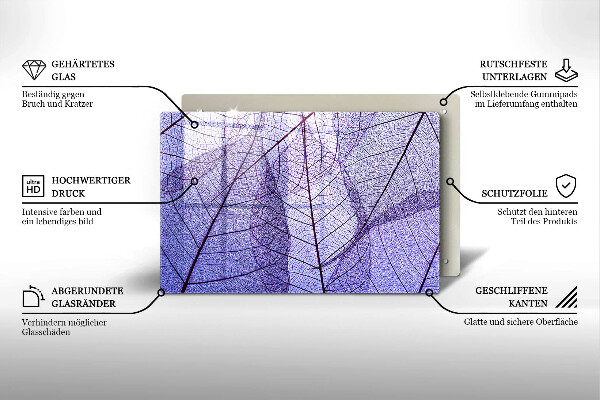 Zaščitna plošča za štedilnik Listi z žilami