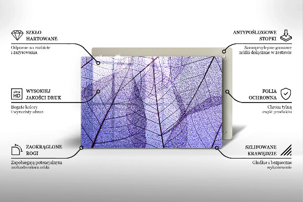 Zaščitna plošča za štedilnik Listi z žilami