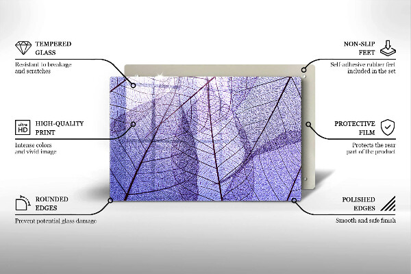 Zaščitna plošča za štedilnik Listi z žilami