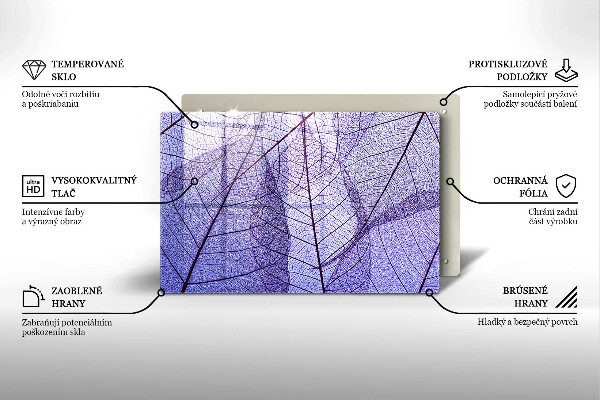 Zaščitna plošča za štedilnik Listi z žilami