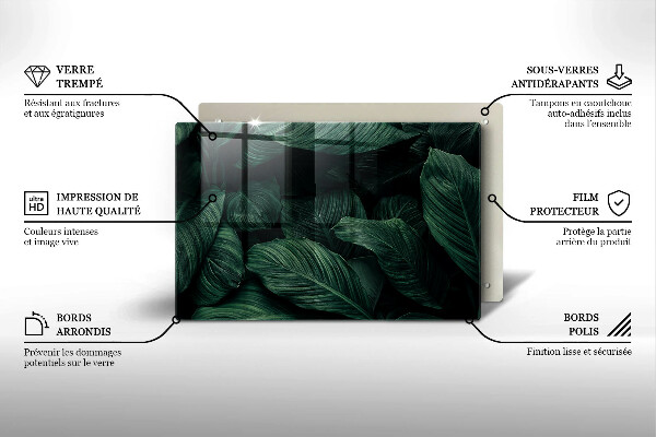 Zaščitna plošča za štedilnik Temni listi