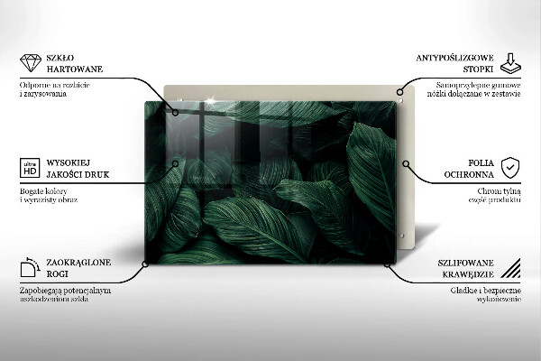 Zaščitna plošča za štedilnik Temni listi