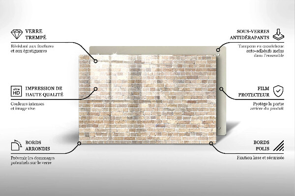 Zaščitna plošča za štedilnik Svetla opečna stena