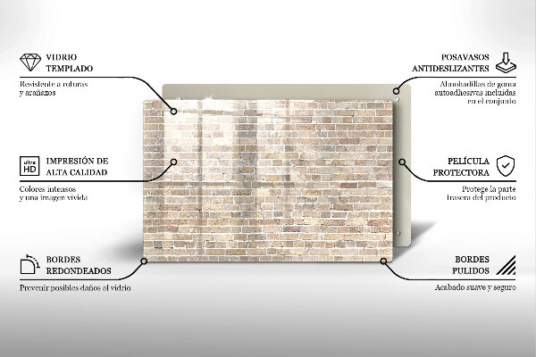 Zaščitna plošča za štedilnik Svetla opečna stena