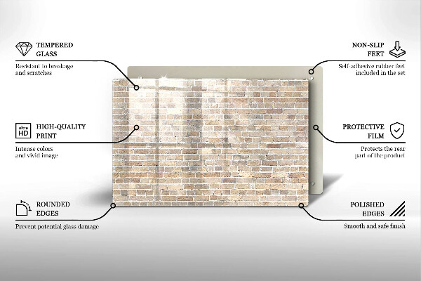 Zaščitna plošča za štedilnik Svetla opečna stena
