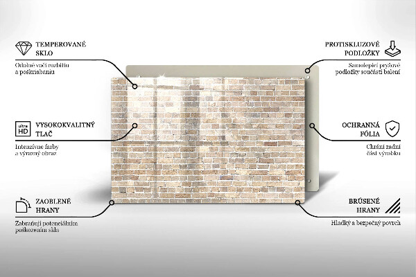 Zaščitna plošča za štedilnik Svetla opečna stena