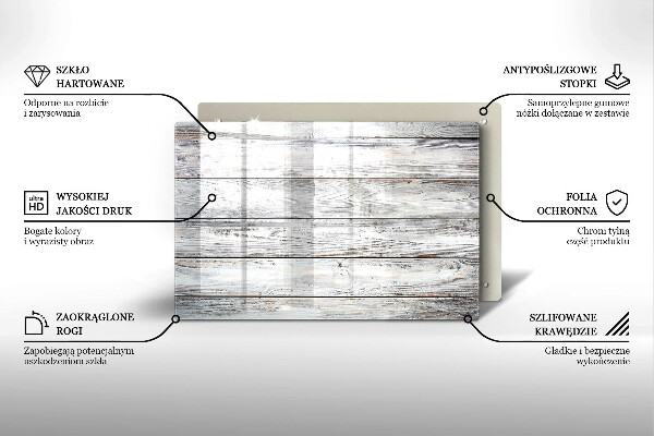 Zaščitna plošča za štedilnik Svetle lesene deske