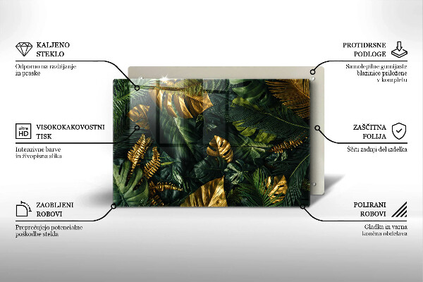 Zaščitna plošča za štedilnik Zlati listi monstere