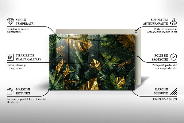 Zaščitna plošča za štedilnik Zlati listi monstere