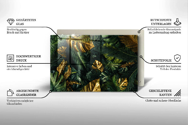 Zaščitna plošča za štedilnik Zlati listi monstere