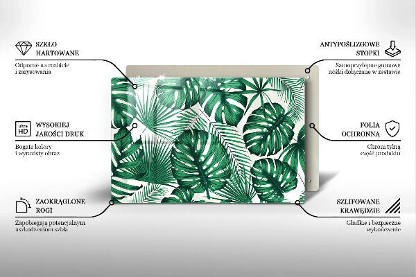 Zaščitna steklena plošča za štedilnik Listi monstere