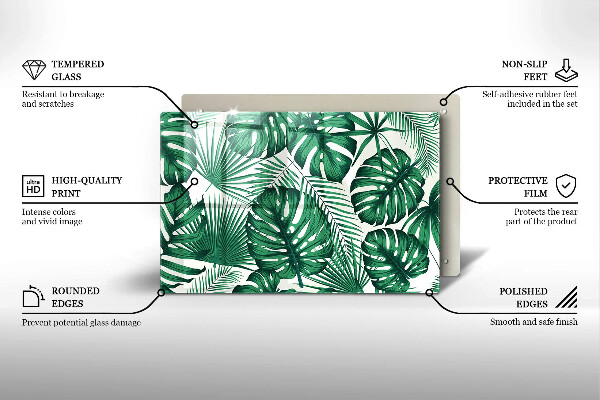 Zaščitna steklena plošča za štedilnik Listi monstere