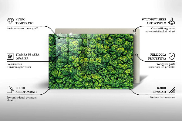 Zaščitna steklena plošča za štedilnik Naravna rastlina mah
