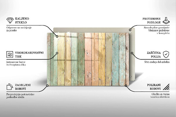 Zaščitna plošča za štedilnik Pisane vintage table