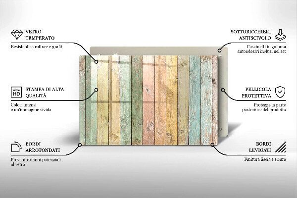 Zaščitna plošča za štedilnik Pisane vintage table