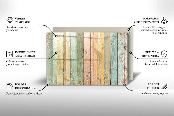 Zaščitna plošča za štedilnik Pisane vintage table