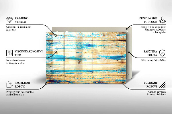 Zaščitna plošča za štedilnik Retro lesene plošče