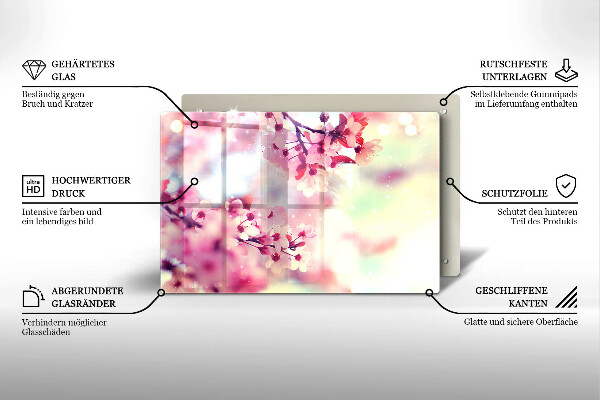 Zaščitna plošča za štedilnik Narava jablanovih cvetov