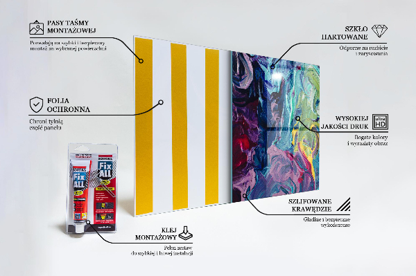 Stenska plošča za kuhinjo Barvita abstrakcija