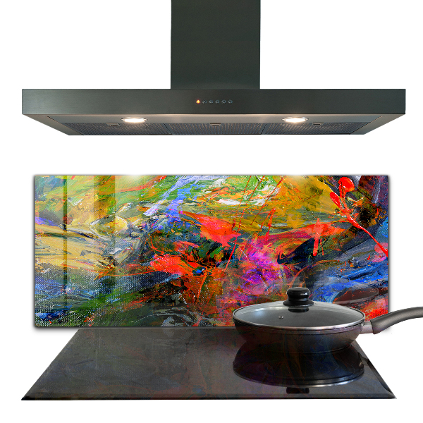 Stenska plošča za kuhinjo Barvna eksplozija