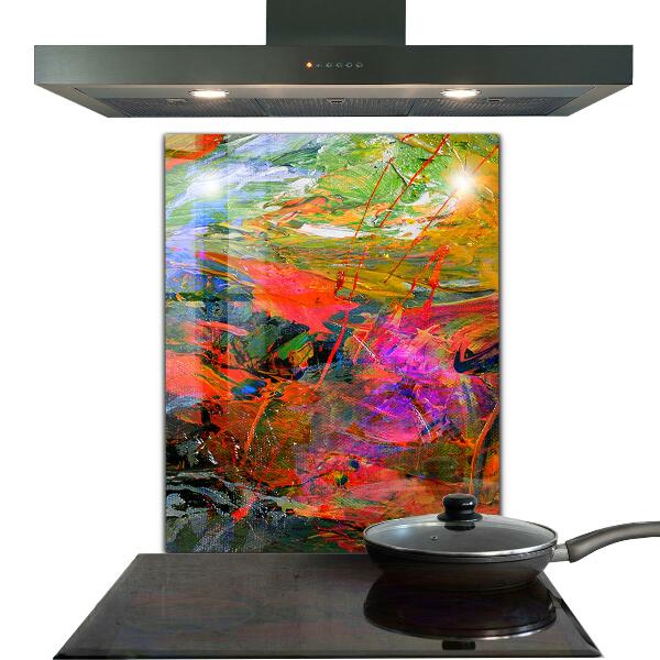 Stenska plošča za kuhinjo Barvna eksplozija