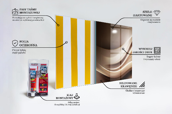 Stenska plošča za kuhinjo Abstrakcija energetskih valov