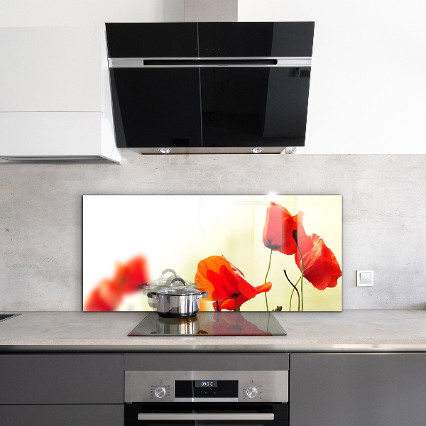 Zidna obloga za kuhinju Travnik z rdečimi makovi