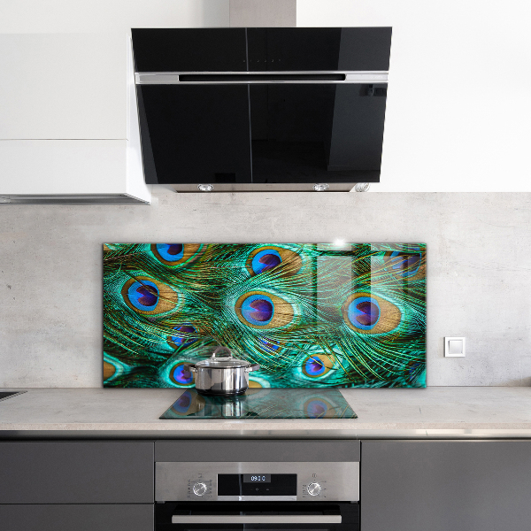 Stenska plošča za kuhinjo Pavje perje čudovita narava