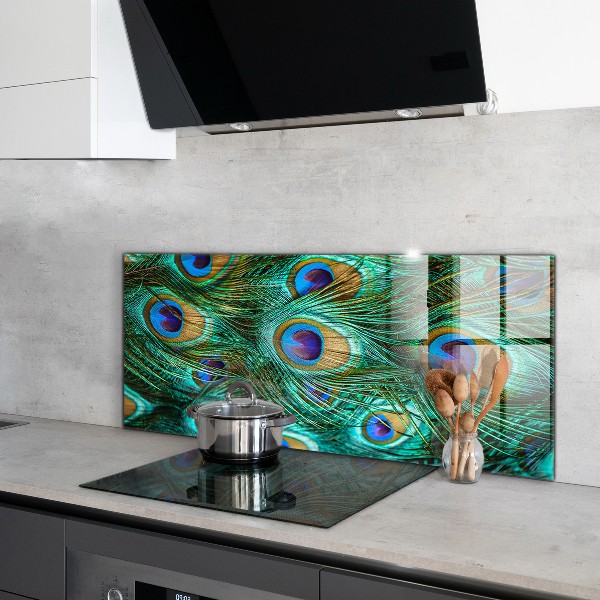 Stenska plošča za kuhinjo Pavje perje čudovita narava