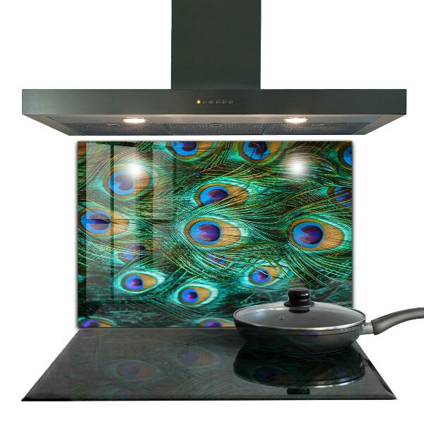 Stenska plošča za kuhinjo Pavje perje čudovita narava