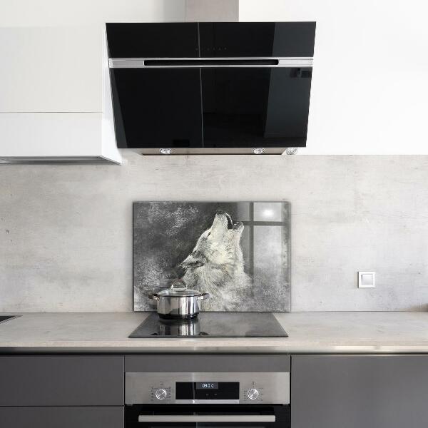 Stenska plošča za kuhinjo Ilustracija kanadskega volka