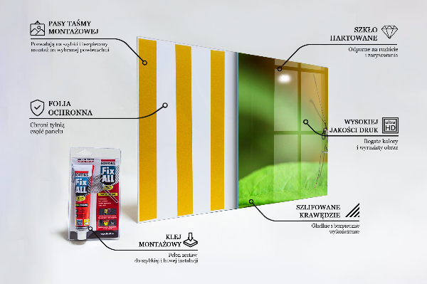 Stenska plošča za kuhinjo Metulj na listu