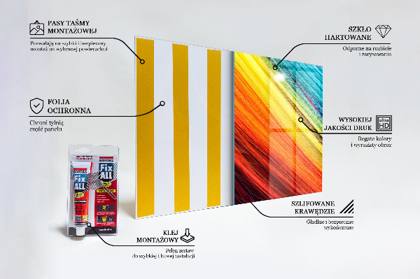 Stenska plošča za kuhinjo Barvit grafični mavrični vzorec