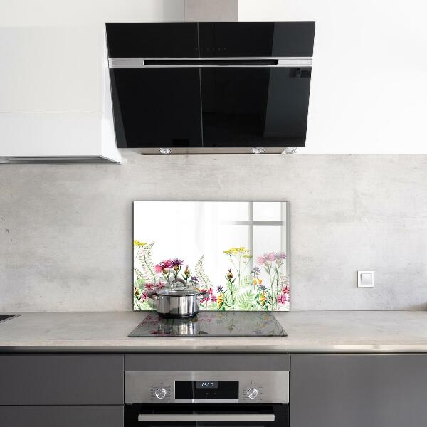 Zidna obloga za kuhinju Travnik s pisanimi rožami