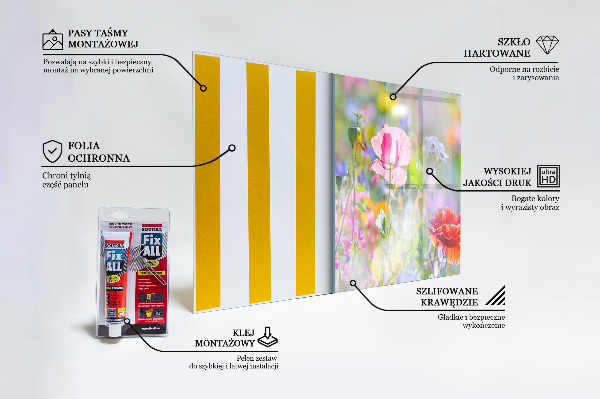 Zidna obloga za kuhinju Poletni travnik makov