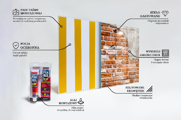 Stenska plošča za kuhinjo Kamnito opečni zid