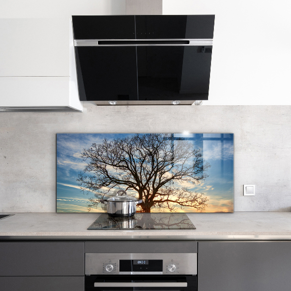 Stenska plošča za kuhinjo Krajinski travnik zjutraj